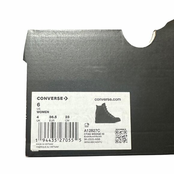 ⭐Converse Chuck Taylor All Star Wedge Platform Hi 6 Patent Leather Shoes A12827C - Picture 12 of 13